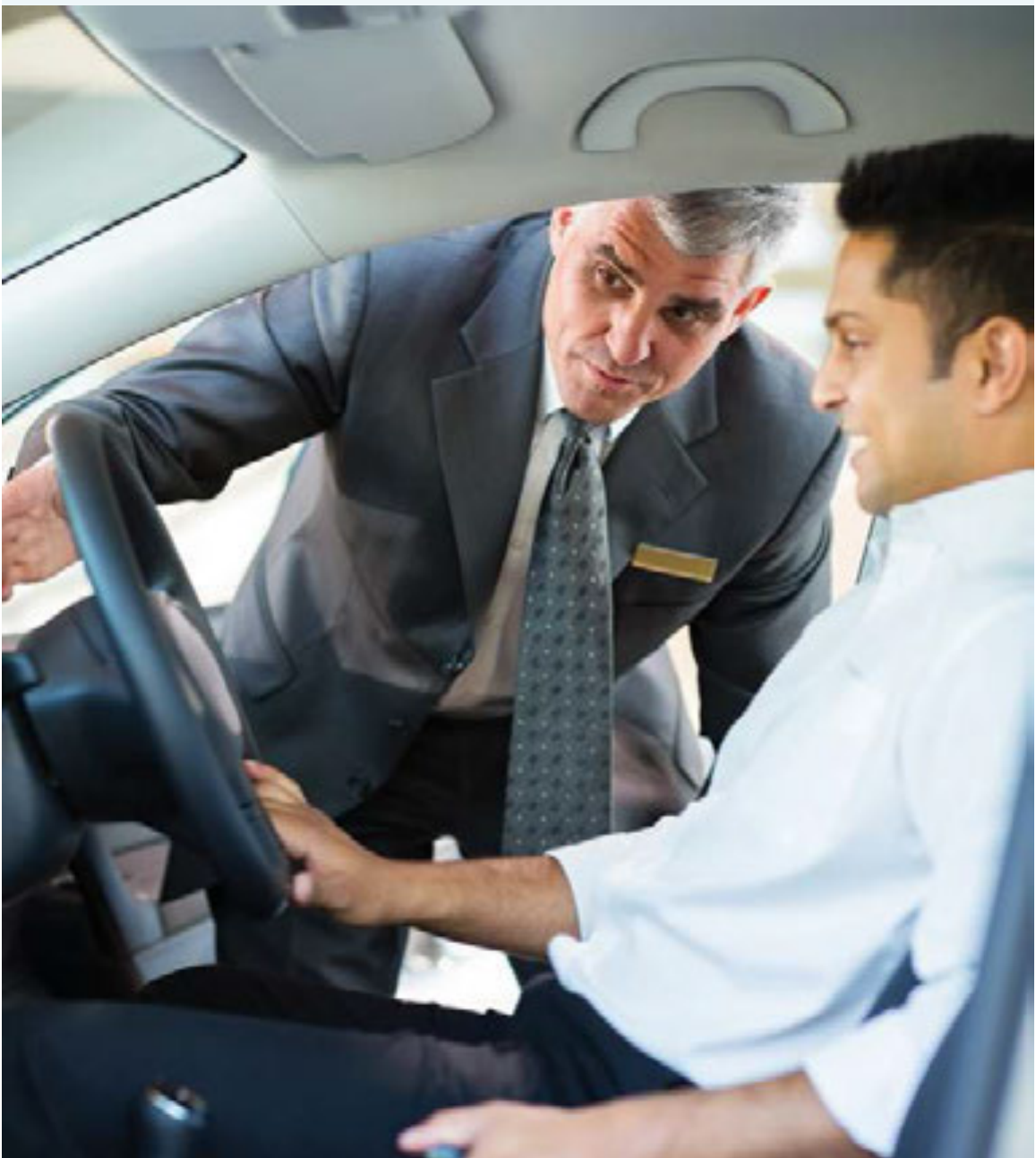 Images depicting personal selling interactions, such as a sales representative demonstrating a product.